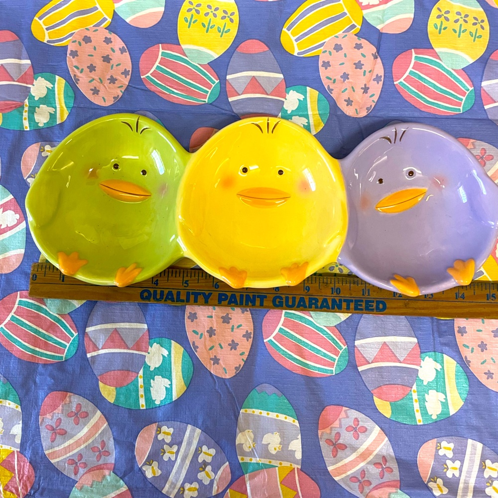 Awesome Vintage Easter Chicks Serving Tray or Candy Dish by Blossoms and Blooms